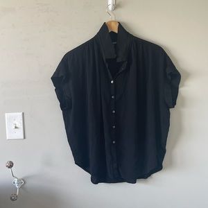 Black madewell crop button up size xl